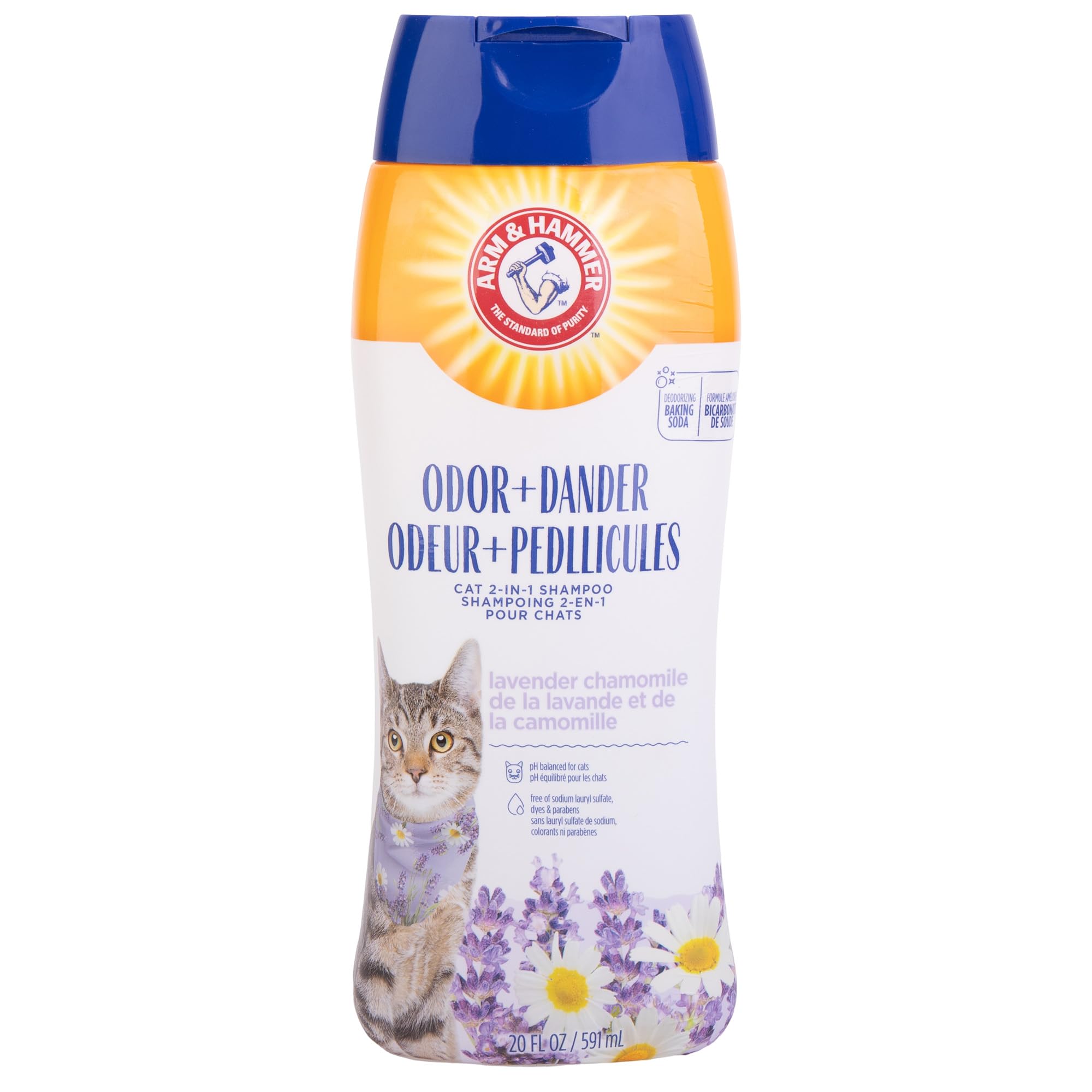 Arm & Hammer Shampoing 2-en-1 pour chats, bouteille prête au soin régulier.