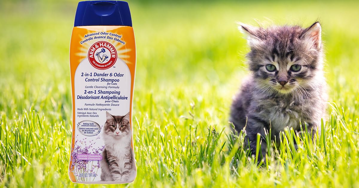 Arm & Hammer Shampoing chat, formule sans contact yeux et bouche.