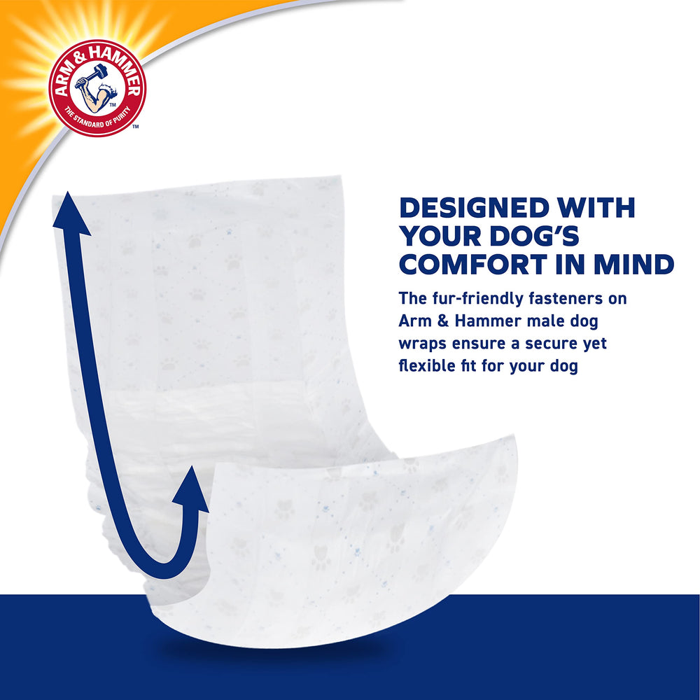 Arm & Hammer Wrap Chien Mâle, Attaches réajustables pour un ajustement rapide.