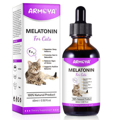 ARMOYA Chat Melatonine: flacon pratique pour un sommeil plus calme.