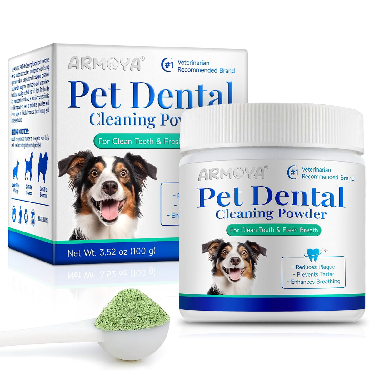 ARMOYA Poudre Dentaire pour chien: emballage pratique pour démarrer le soin bucco-dentaire
