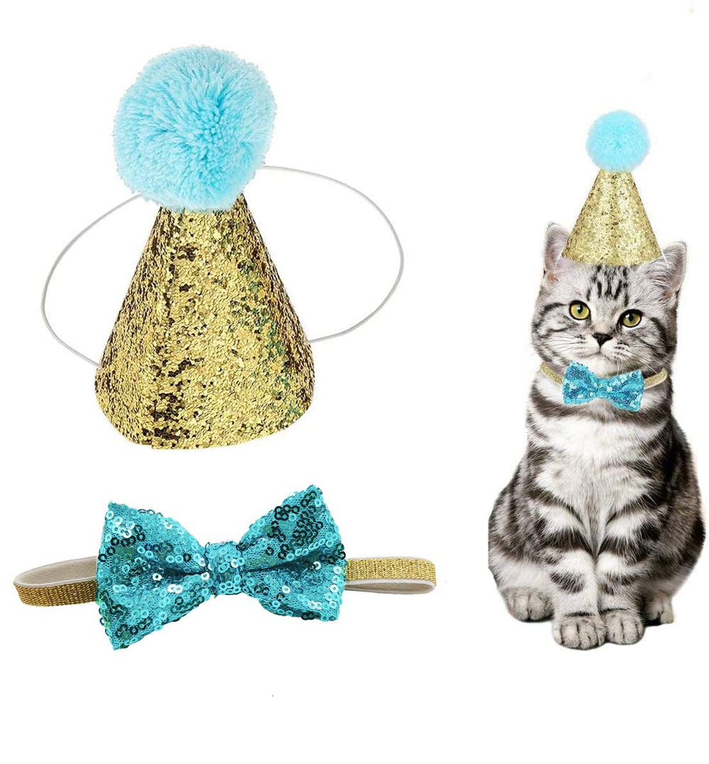 Chapeau Noël Arogheiz pour animaux bleu clair, idéale pour fête et séance photo