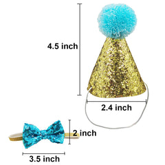 Nœud papillon brillant Arogheiz pour animaux bleu clair, touche festive