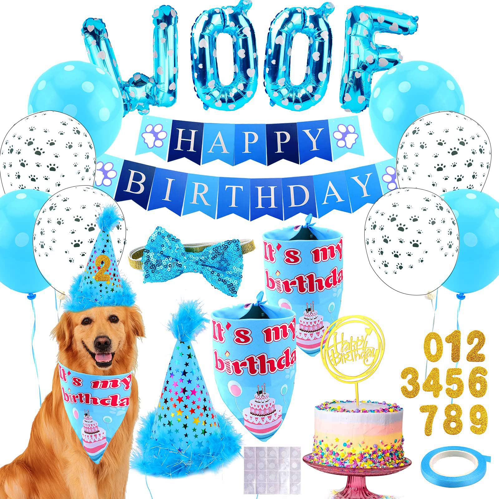 AROIC bandana anniversaire chien, look festif prêt pour les photos.