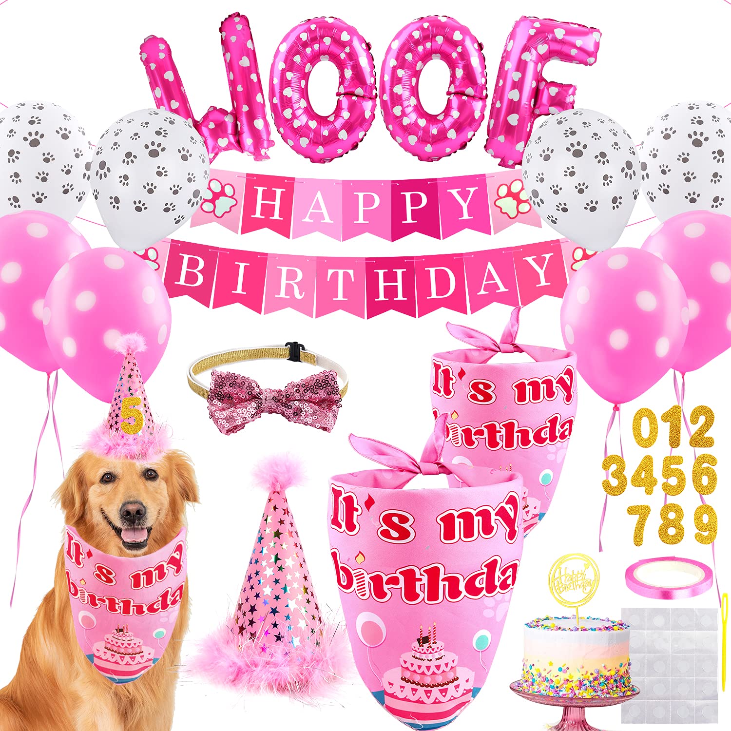 AROIC bandanas anniversaire chien ensemble pour un look festif et mignon