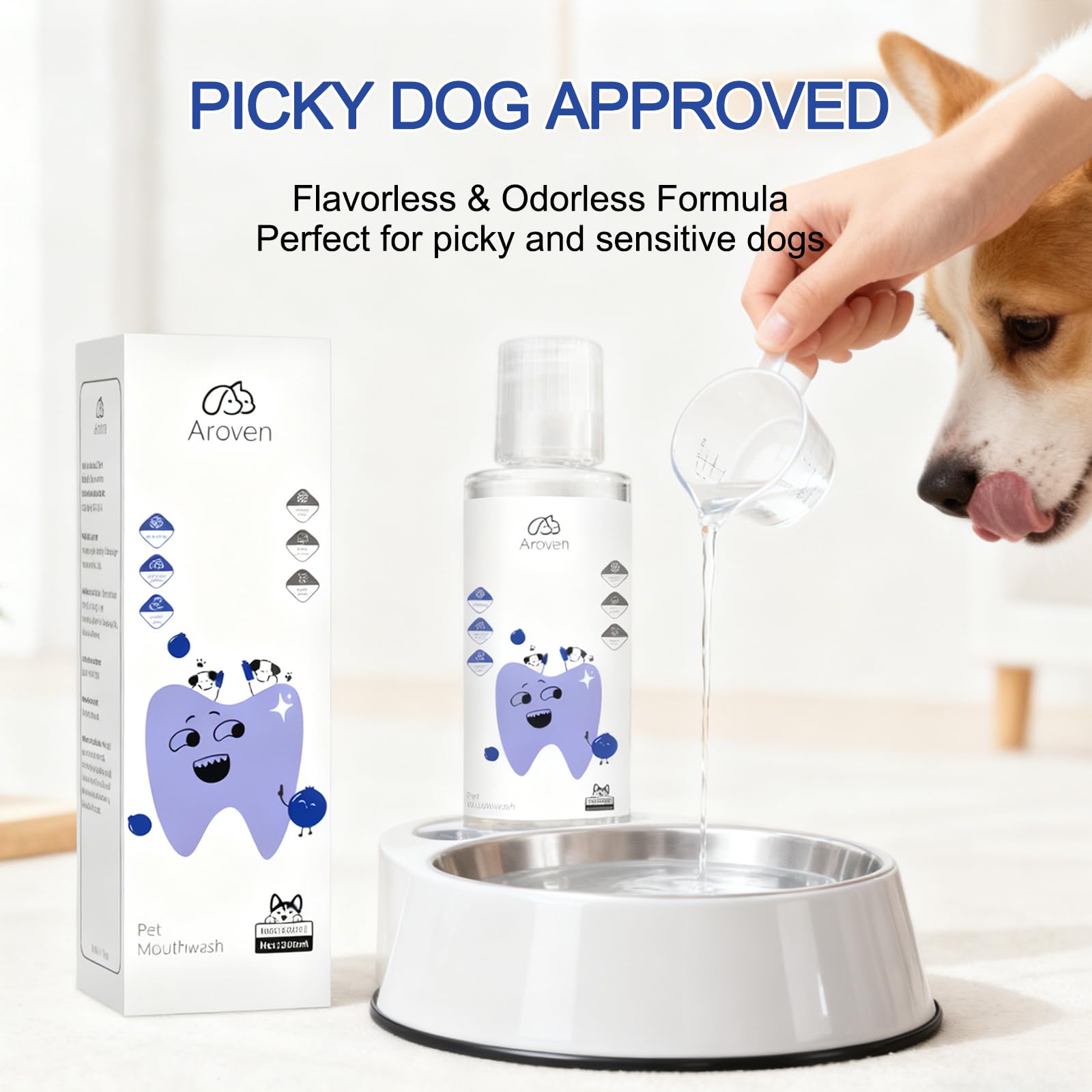 Aroven Dental Dog – Haleine fraîche naturelle, neutralise les odeurs quotidiennes