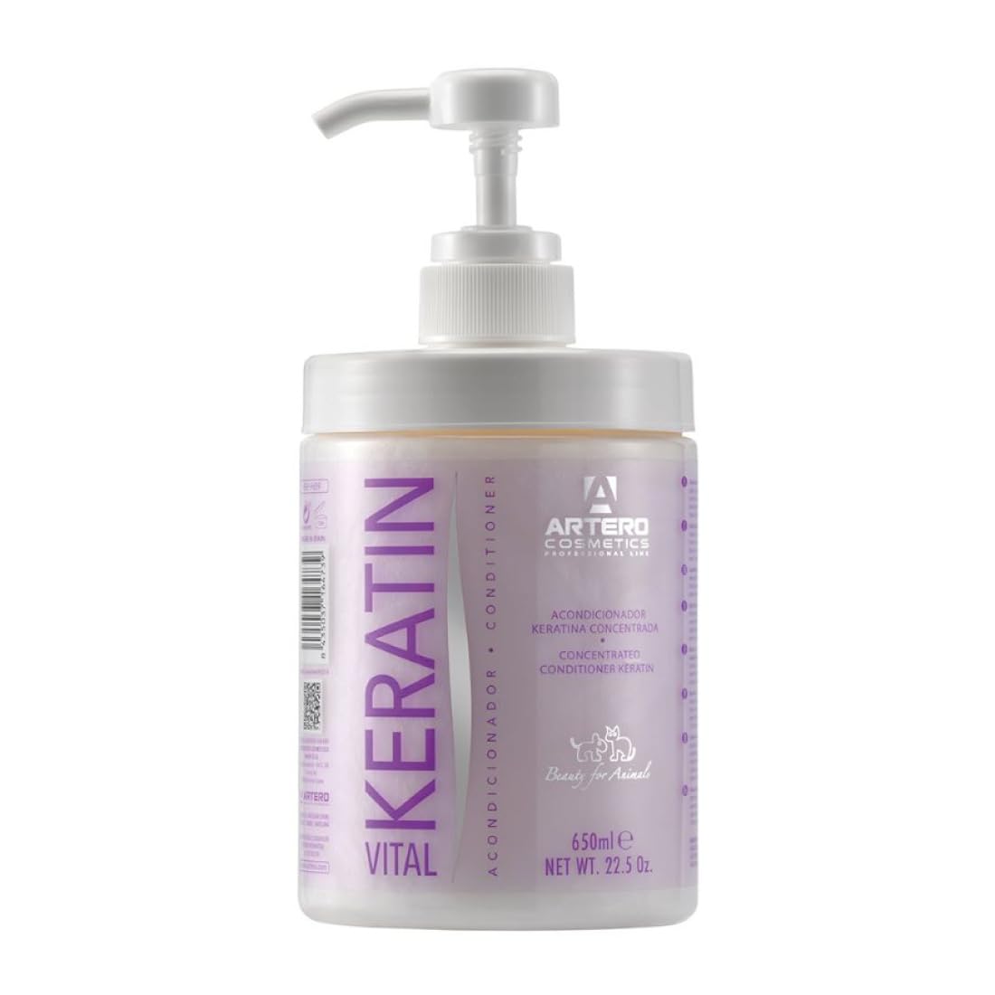 ARTERO Kératine Vital: bouteille de conditionneur, pelage hydraté et brillant.