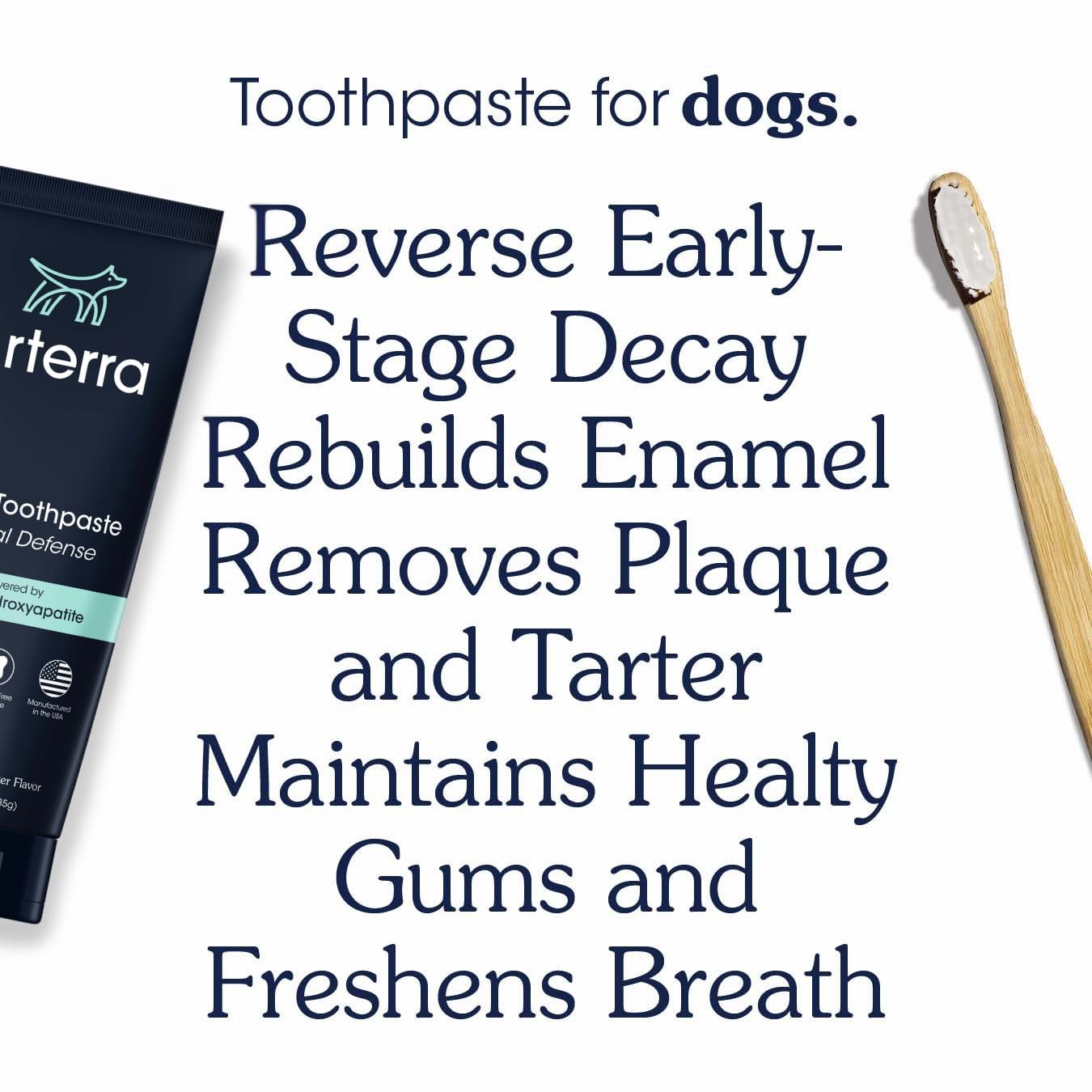 Dentifrice Arterra Pet Science sans fluor en tube — routine quotidienne