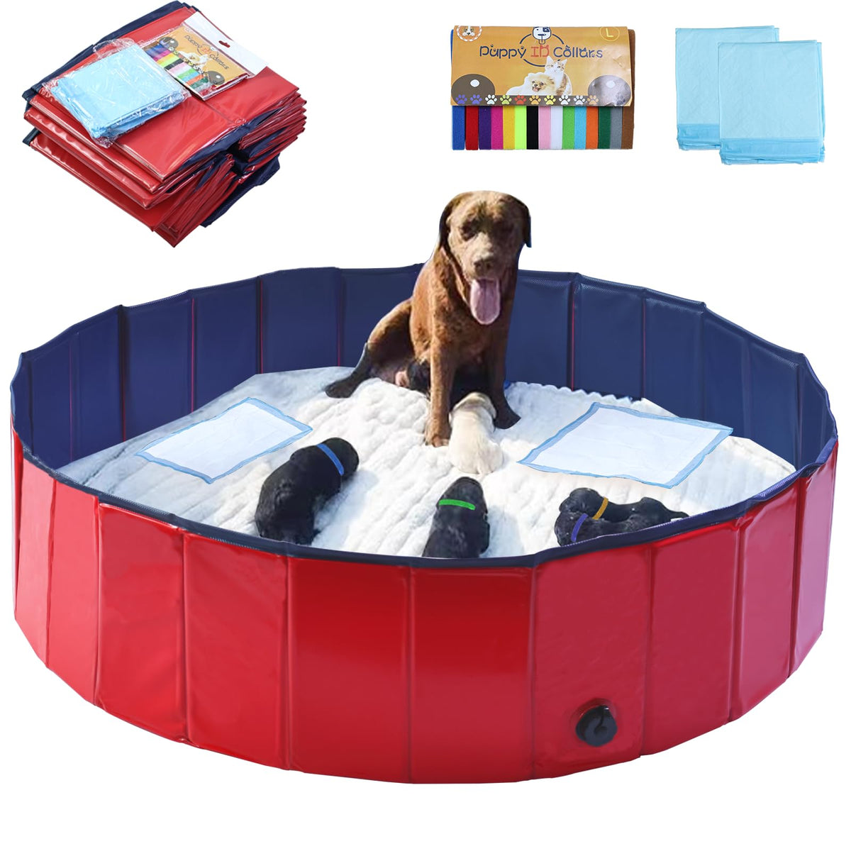 Artilife bac-naitage-chien-32po-diametre-8po-hauteur robuste et facile à installer pour la mise bas.