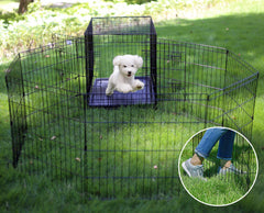 Barrière Artmeer pliable à 8 panneaux, configuration flexible.