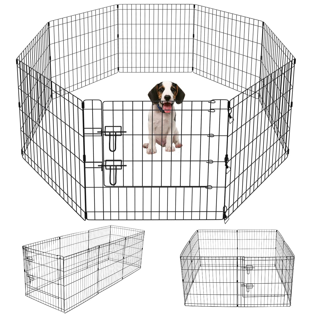 Parc Artmeer pour chien, 8 panneaux, facile à déplacer et stocker.