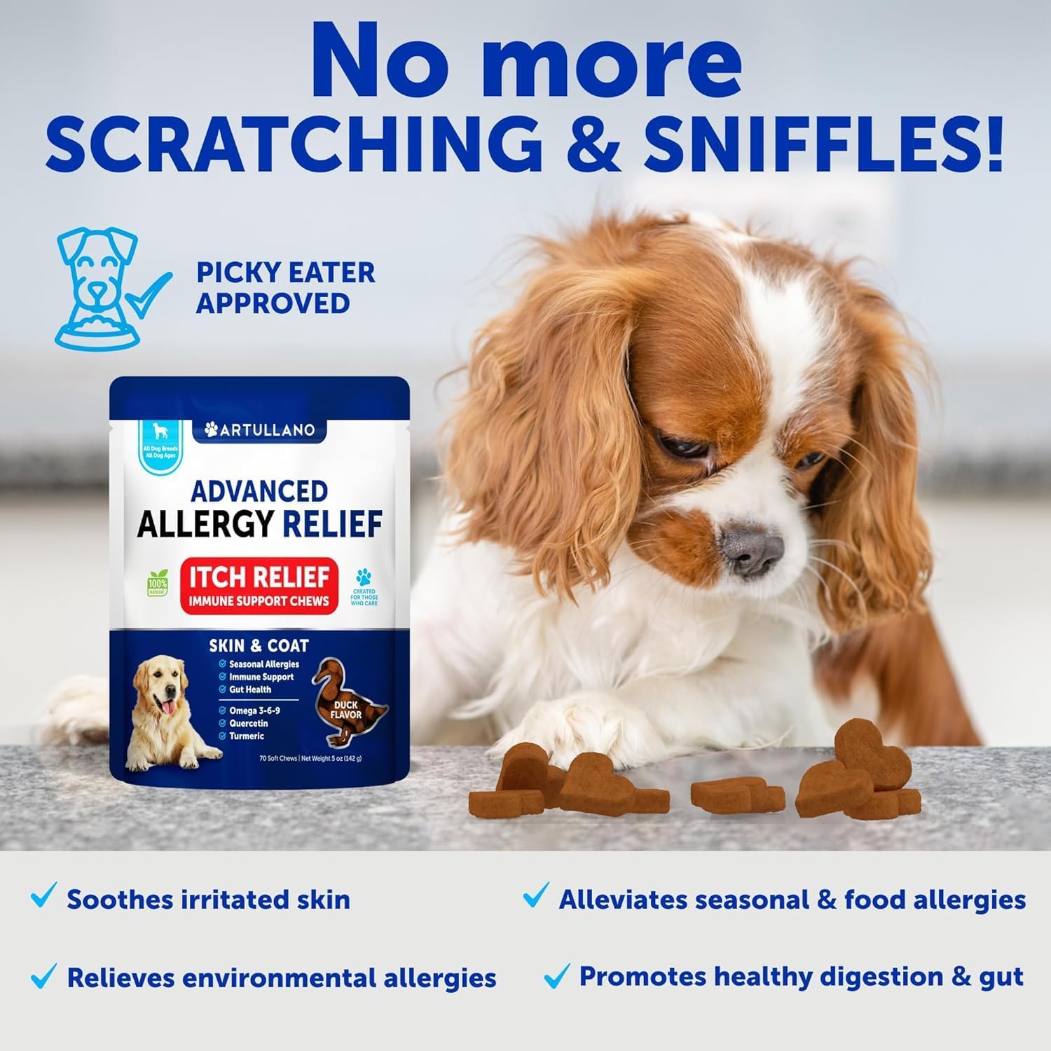 Artullano booster immunitaire chien, soutien potentiel du système immunitaire.