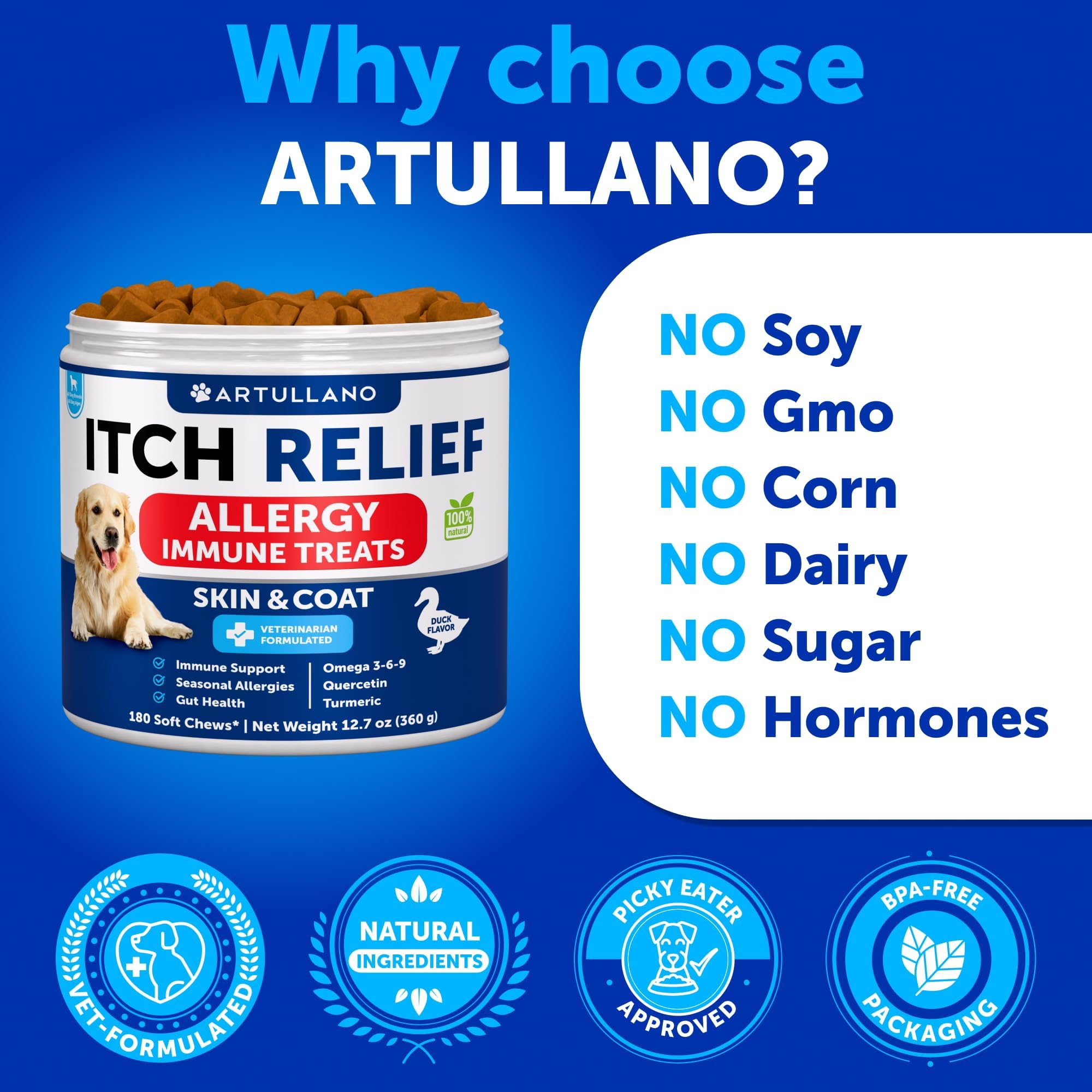 Artullano confort-zone-irritée-chien: soutien potentiel pour zones irritées.