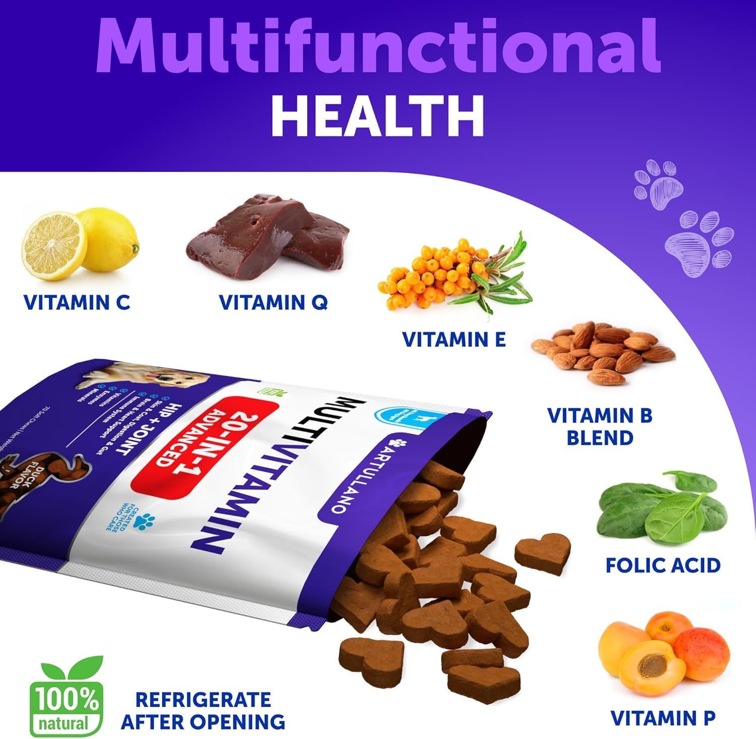 Artullano glucosamine soutient les articulations des chiens.