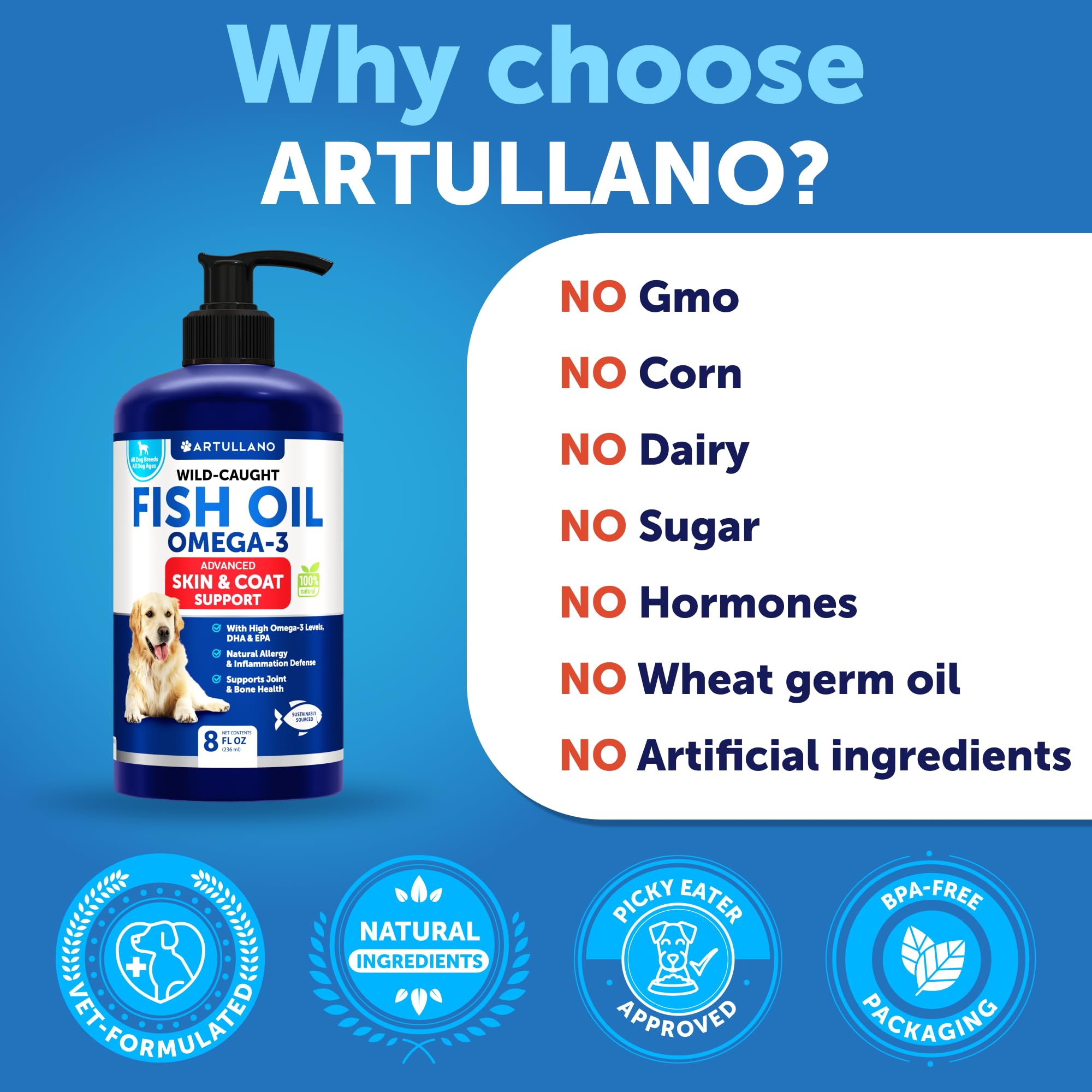 Artullano Omega3 Senior Mobilité Chien — soutien mobilité pour chiens âgés.