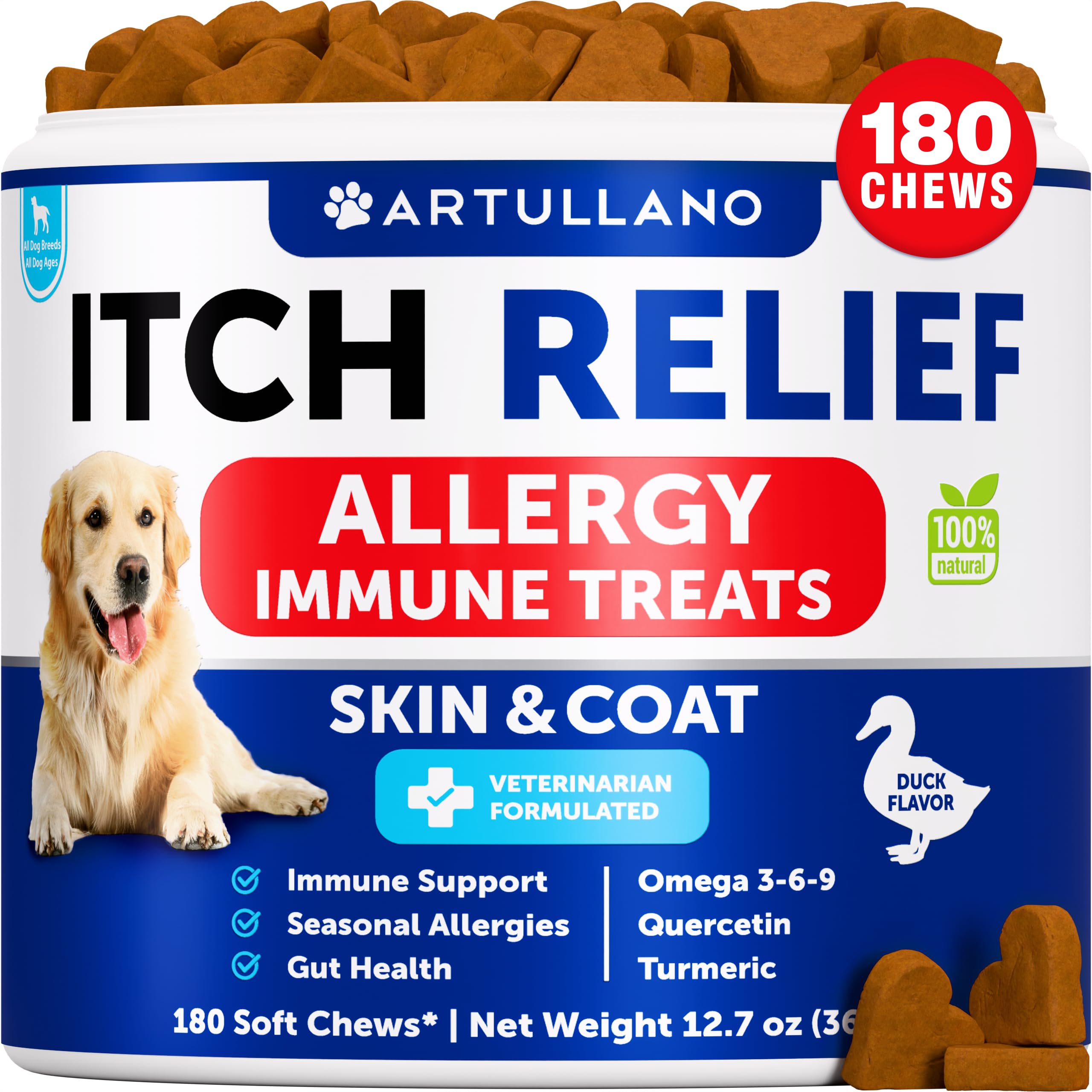 Artullano paquets Allergie Chien : friandises pratiques au quotidien.