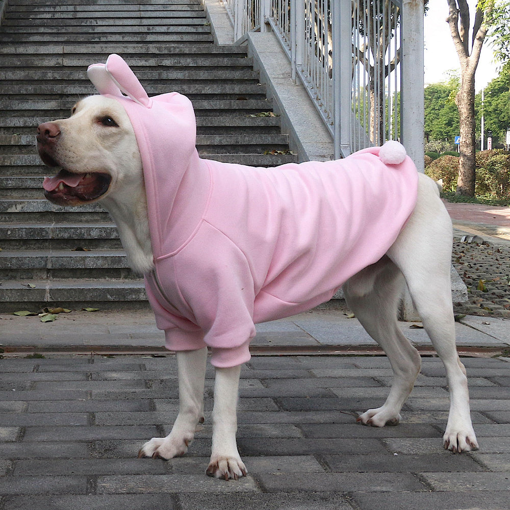 ARUNNERS costume lapin pour chien rose 8X-Large en gros plan, douceur et confort pour les balades.