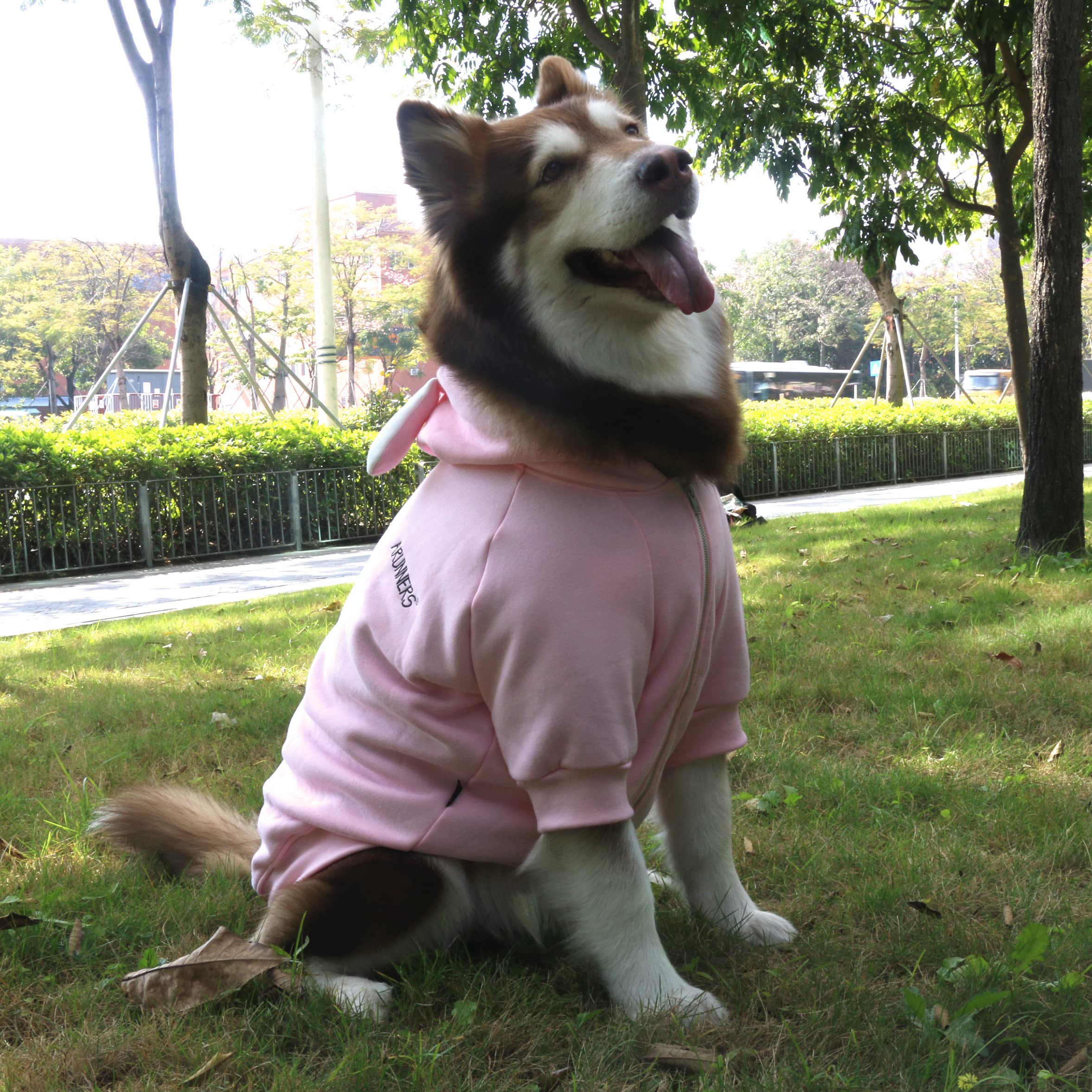 ARUNNERS fermeture zippée costume lapin pour chien rose 6XL, pratique à enfiler.