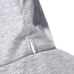 ARUNNERS hoodie gris chien – détail fermeture YKK pour enfiler facilement.