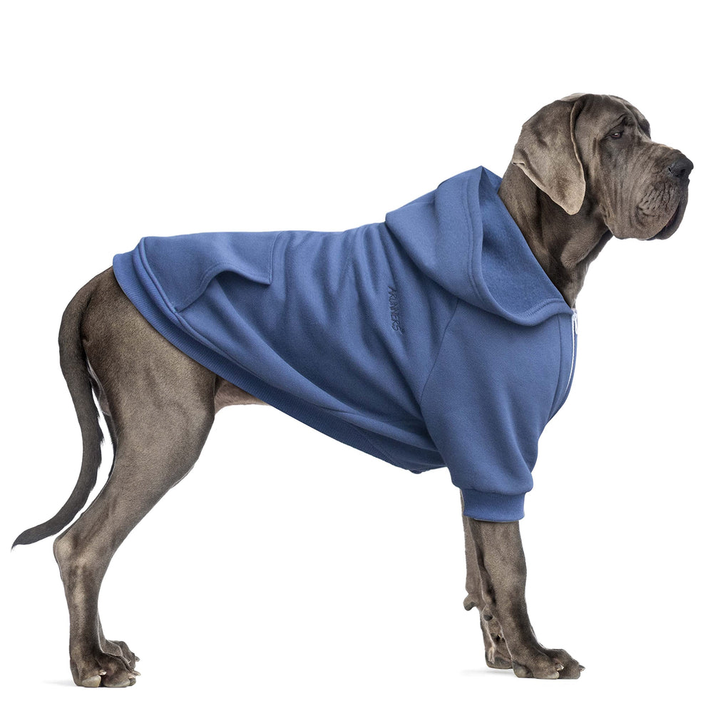ARUNNERS manteau chien bleu 9XL, vue de face, fermeture zippée pratique pour les promenades