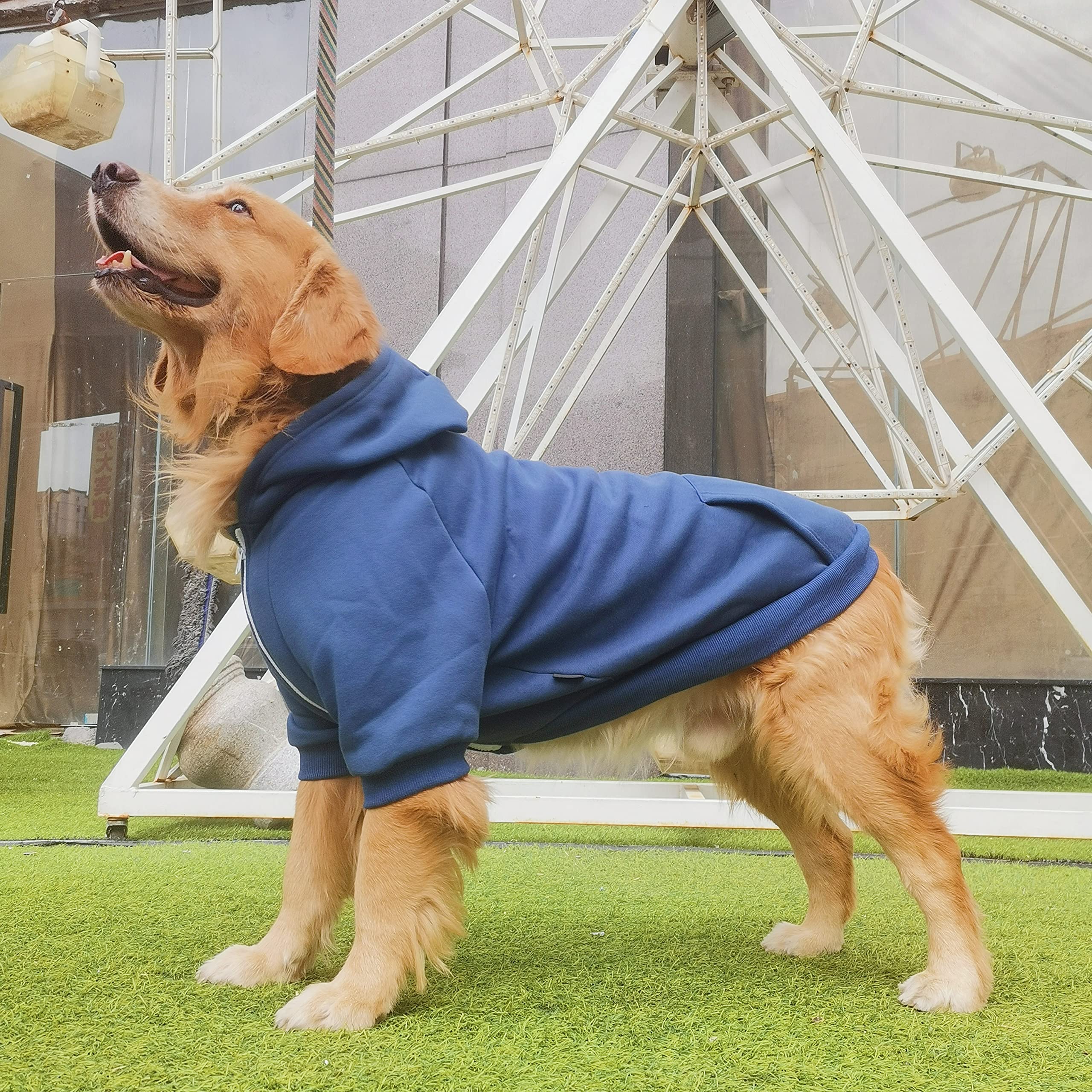 ARUNNERS manteau chien bleu 9XL, trou pour laisse, sorties faciles