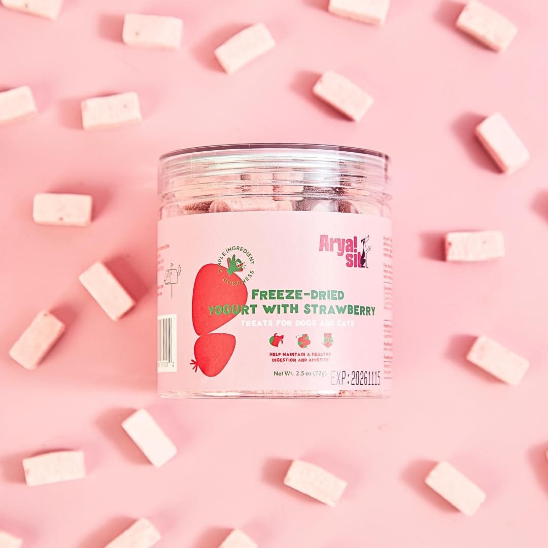 Arya Sit: lait de chèvre et fraises, saveur naturelle pour votre animal.
