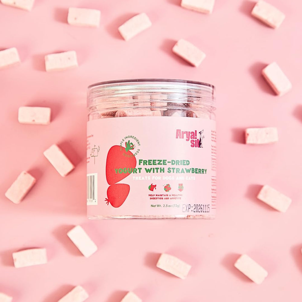 Arya Sit: lait de chèvre et fraises, saveur naturelle pour votre animal.