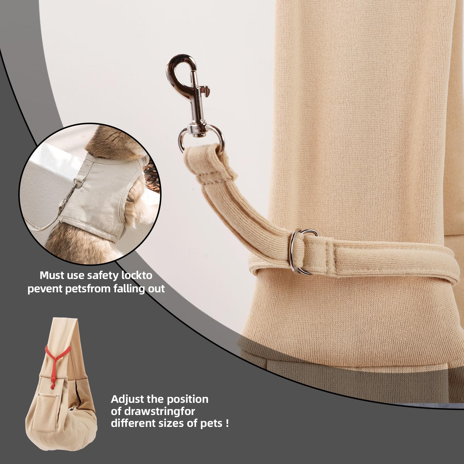 ARZQUT sac porte-chien apricot grande ouverture pratique