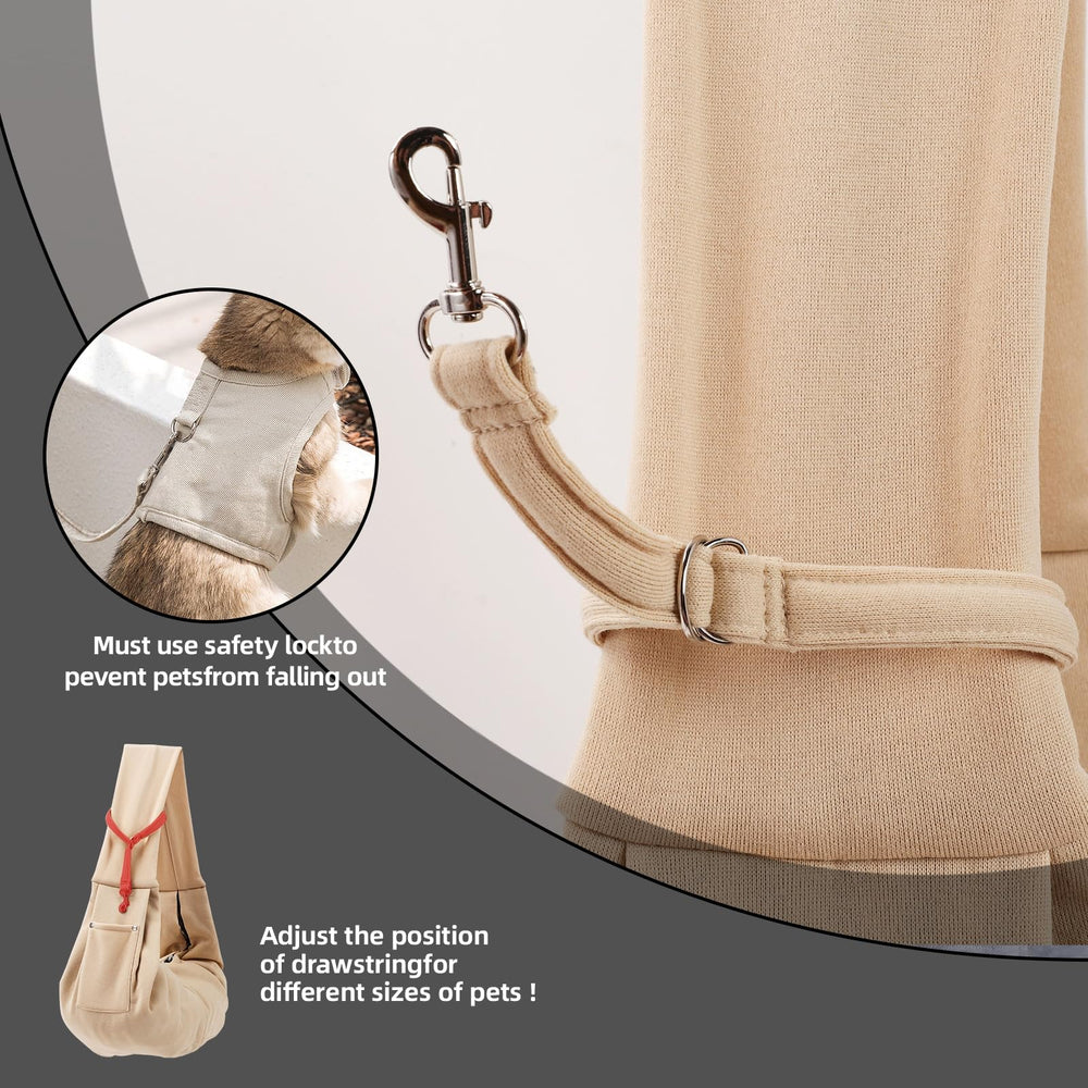 ARZQUT sac porte-chien apricot grande ouverture pratique