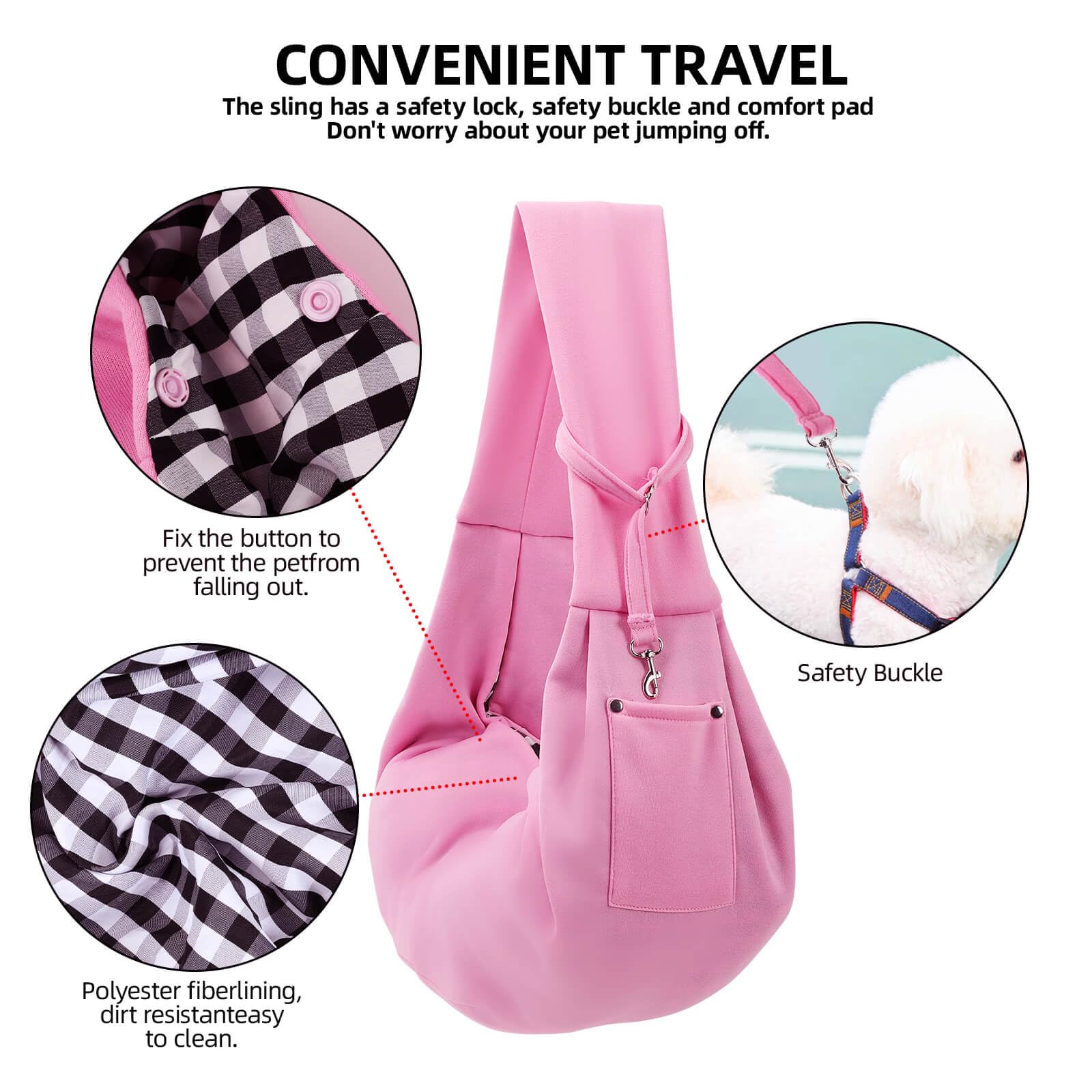 ARZQUT materiau coton doux rose, douceur et respirabilité pour le petit animal.
