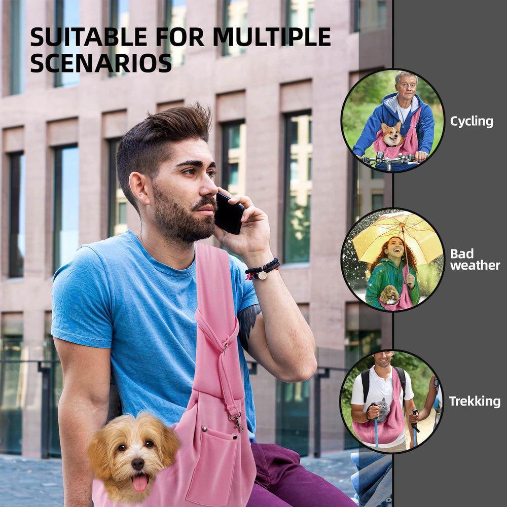ARZQUT securite-double chien rose, sécurité renforcée pendant les balades.