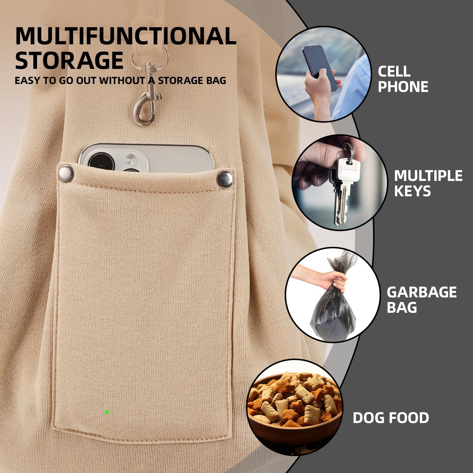 ARZQUT sling porte-chat apricot compact pour déplacements