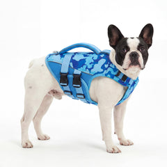 ASENKU gilet sauvetage chien bleu camouflage avant pour nage plus sûre