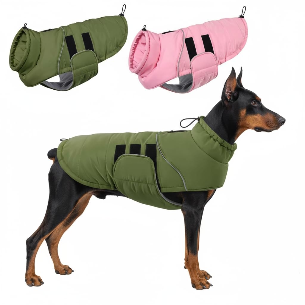 ASENKU manteau chien hiver avec doublure polaire pour confort accru