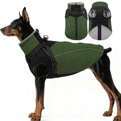 ASENKU manteau chien réfléchissant avec harnais intégré pour sécurité nocturne