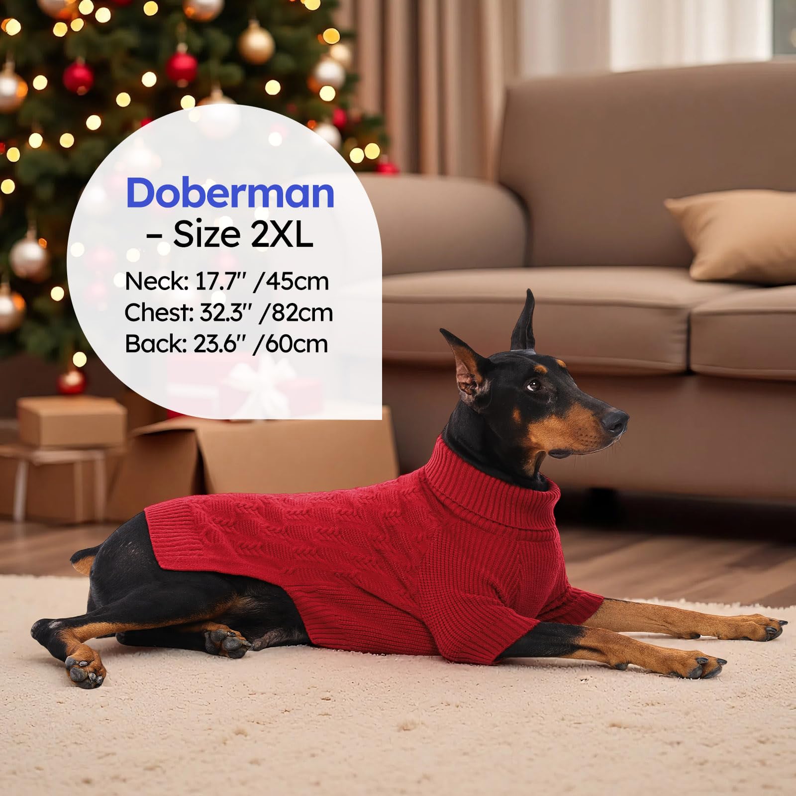 ASENKU pull-chien 4XL manches longues, couverture et chaleur hivernales.