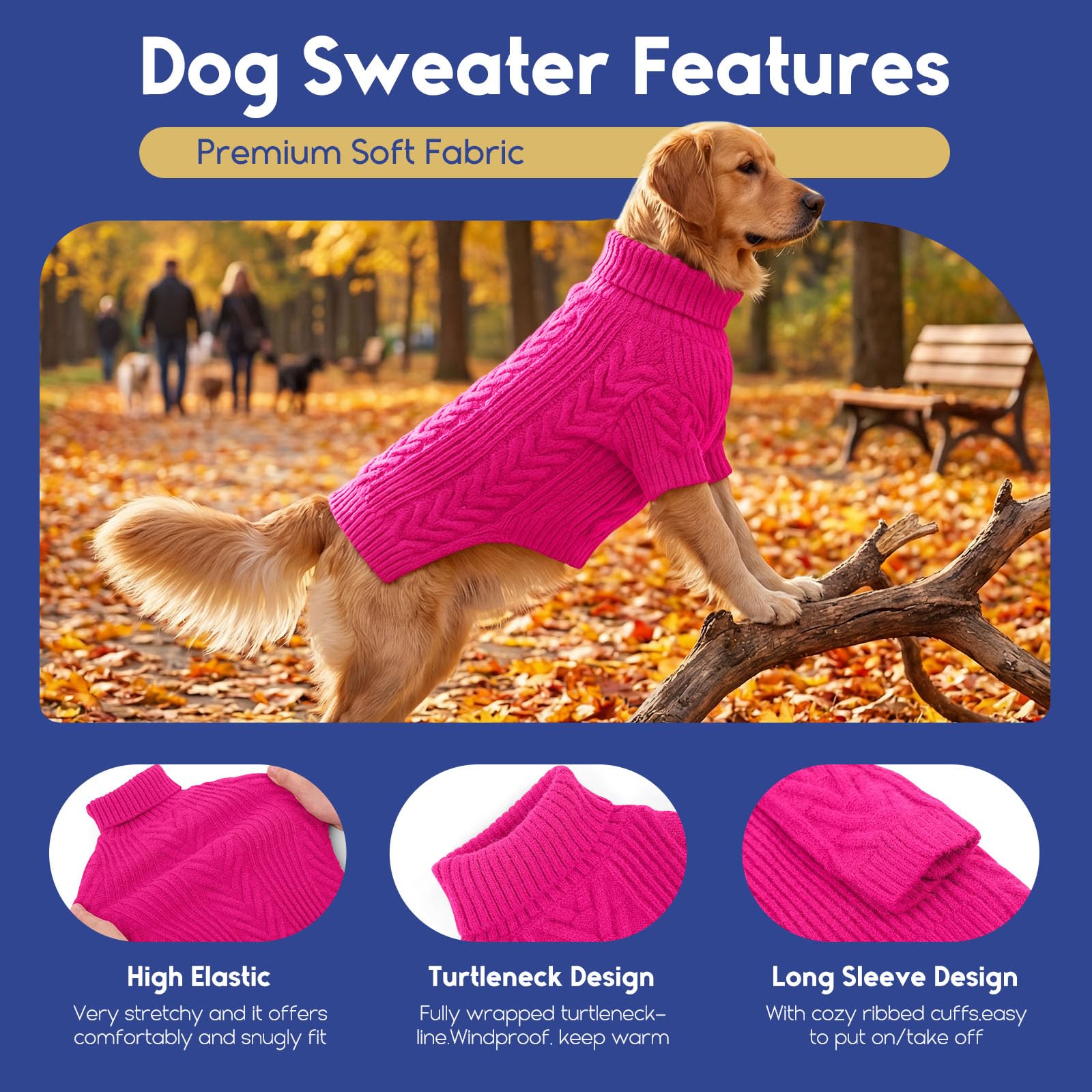 ASENKU pull chien XXL velours arctique, chaleur et respirabilité renforcées.