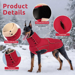 ASENKU veste chien chaude vue arrière — isolation renforcée pour les sorties hivernales