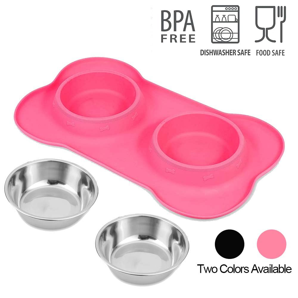 AsFrost bol double pour nourriture et eau, inox robuste.