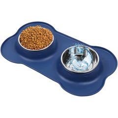 AsFrost ensemble de gamelles doubles en inox bleu, durable et facile à nettoyer.