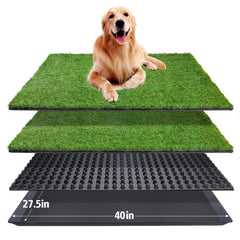 ASKIZ Tapis herbe chien, vue face, pratique pour toilette intérieure