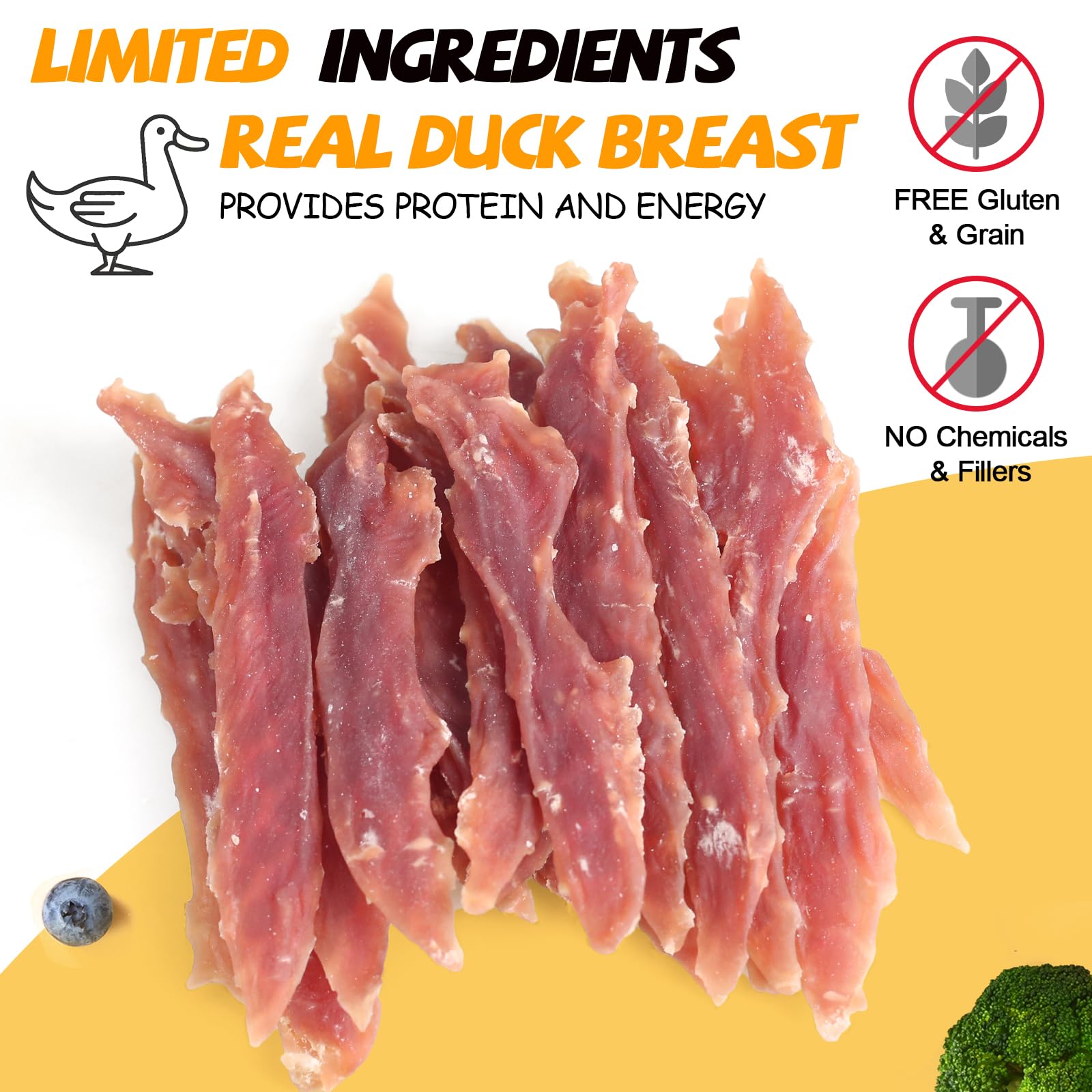 ASMPET friandise canard séché — texture attrayante pour chien, plaisir garanti