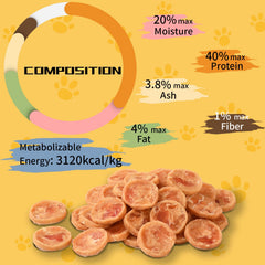 ASMPET chips poulet sans céréales protéine élevée pour soutenir la musculature et la peau.
