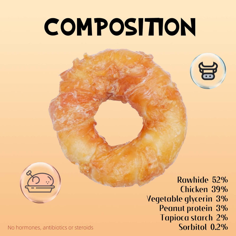 ASMPET Donut Format Quatre Pouces pour Chien, forme ronde facile à mâcher.