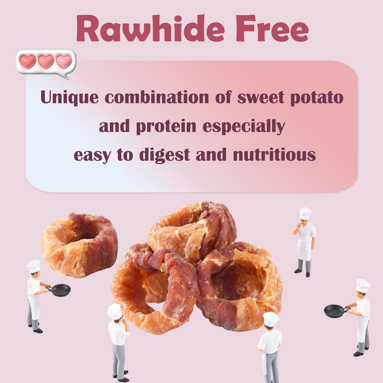 ASMPET Donut patate douce favorise la mastication et l'hygiène dentaire potentielle.