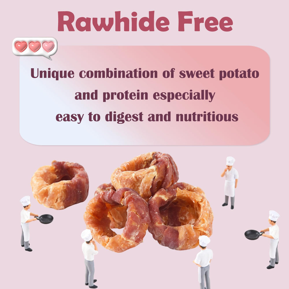 ASMPET Donut patate douce favorise la mastication et l'hygiène dentaire potentielle.