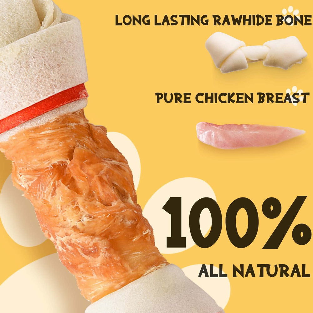 ASMPET os noué au poulet, croquant durable pour chiens