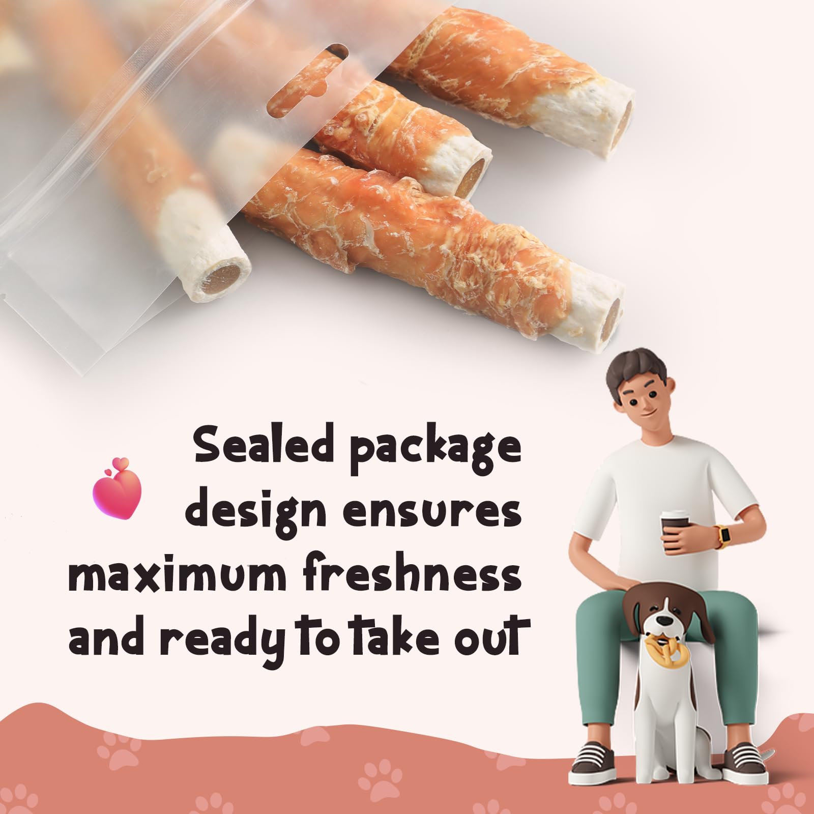 ASMPET os-wrap boeuf et patate douce, option protéinée chien moyen