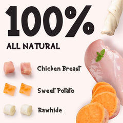 ASMPET os-wrap poulet et patate douce, idéal pour chien moyen
