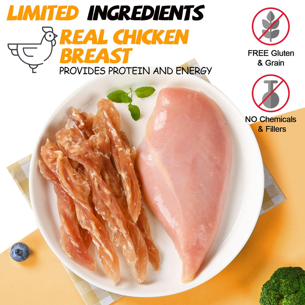 ASMPET friandises sans céréales, poulet séché, idéale pour l’entraînement et la récompense.